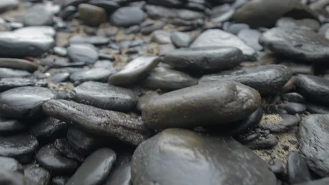 Pebble beach close up to stones Stock Footage 112037377