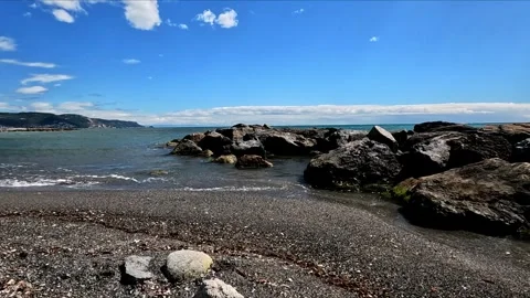 Pebble beach in Liguria Stock Footage 309058263