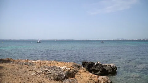 Pebble beach in Mallorca Stock Footage 128347293
