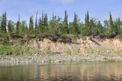 Pebble beach North of the river. Stock Photos