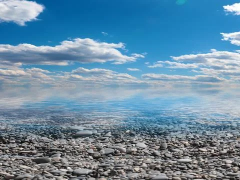 A pebble beach Stockfoto's