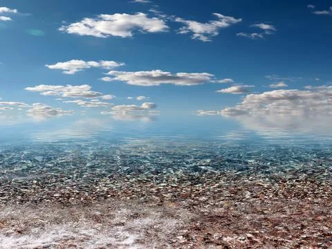 A pebble beach for relaxation Stock Photos