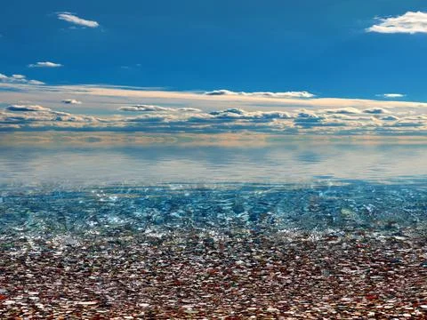 A pebble beach for relaxation Stock Photos