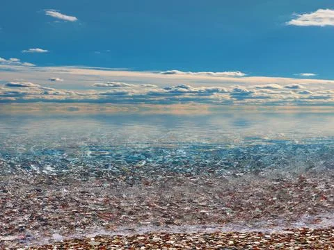 A pebble beach for relaxation Stock Photos