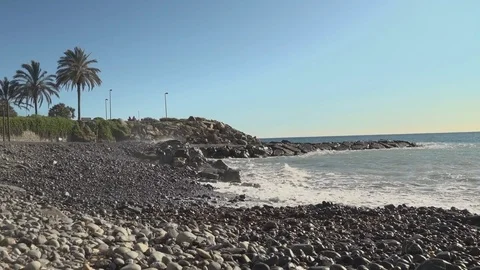 Pebble Beach in Seaside Town Video stock 83361927