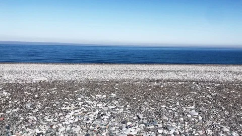Pebble beach, way to the sea Stock Footage 105722152