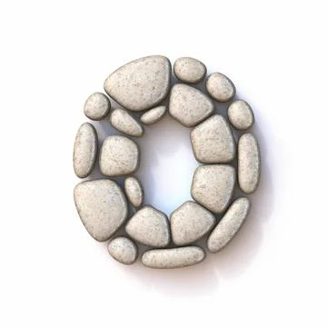 Pebble font Number 0 ZERO 3D Illustrazione stock