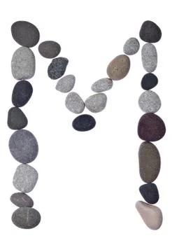 Pebble m isolated on white Foto stock