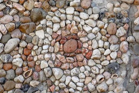 Pebble Mosaic Circle Pattern Stock Photos