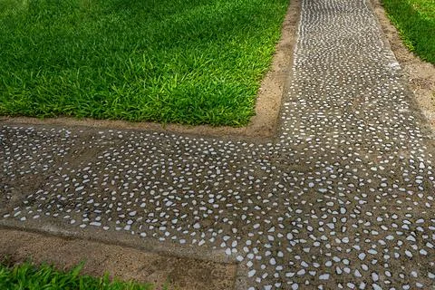 Pebble path in the park Stock Photos