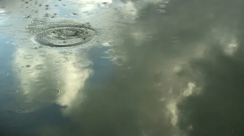 Pebble ripples in water surface Stock Footage