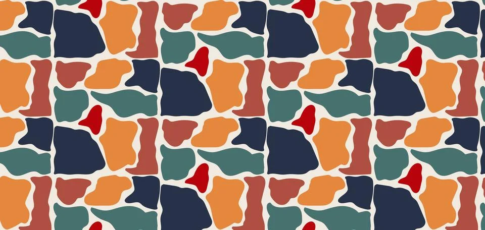 Pebble seamless pattern. Pastel boho background in minimalist. Suit for pre.. Stock Illustration