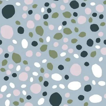 Pebble seamless pattern. Random stones wallpaper illustration Stock Illustration