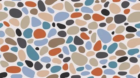 Pebble seamless pattern. Smooth stones background. Cobblestone paving texture Stock Illustration