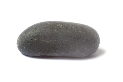 Pebble with shadow isolated on white background. sea pebbles Stock Photos