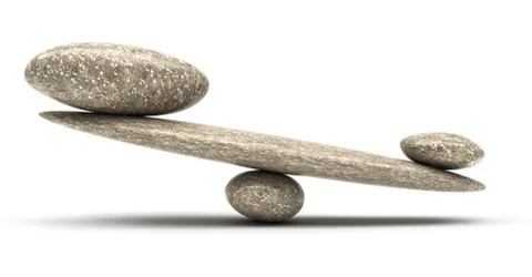 Pebble stability scales with large and small stones Stock Illustration