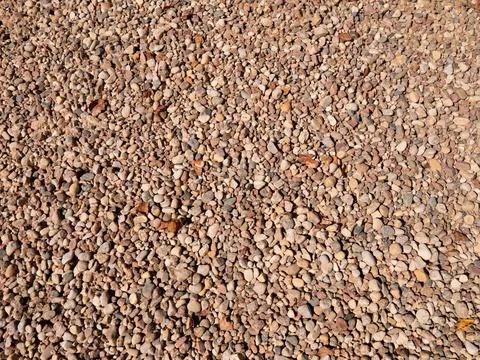 Pebble stone surface forming dense natural ground texture with varied earthy Stock-Fotos