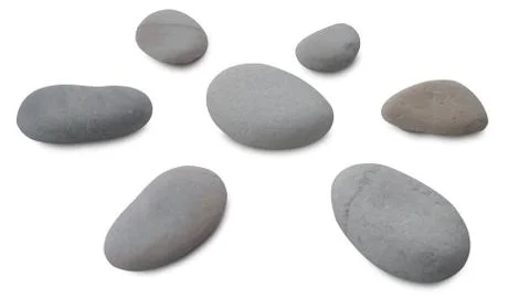 Pebble sun isolated on white Stock Photos