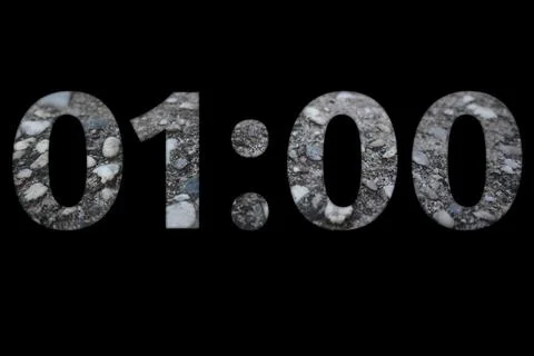 Pebble Time: A Textural 01:00 Display Stock Illustration