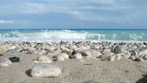 Pebbles and sea Stock Footage 87214257