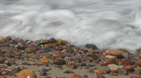 Pebbles and sea waves Stock Footage 11053731