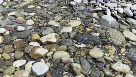 Pebbles and water, river Video stock 203727878
