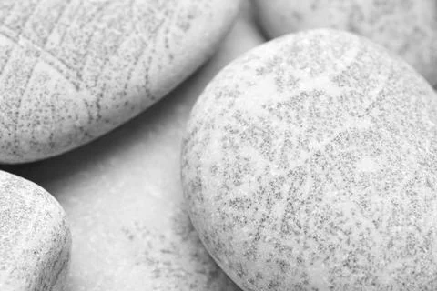 Pebbles background, abstract background with dry round gray reeble stones, gr Foto stock