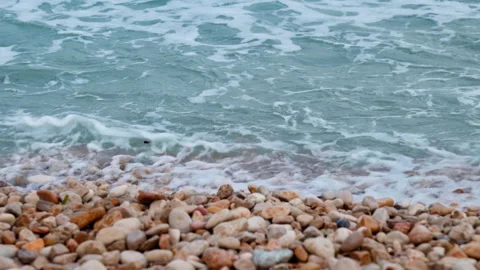 Pebbles on Balearic seashore. Stock Footage 274220001