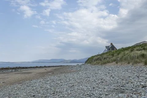 Pebbles on beach background Foto stock