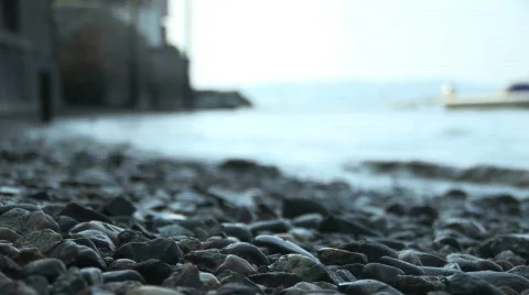 Pebbles on a beach Stock Footage 524962