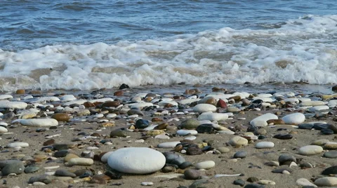 Pebbles on beach Stock Footage 49290923