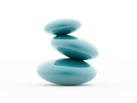 Pebbles blue isolated on white background Stock Illustration