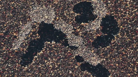Pebbles Floating on Clear Water Casting Shadows Stock Footage 336224009