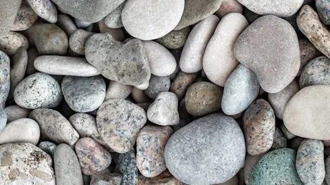 Pebbles, large round beach sea stones, rotating 스톡 동영상 255034172