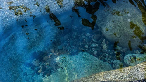 Pebbles in Merced River Pothole, Yosemite Time Lapse Stock Footage 280157189
