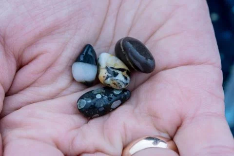 Pebbles In A Palm Stock Photos