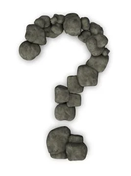 Pebbles question mark on white background - 3d illustration Stock-Illustration