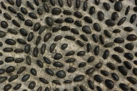 Pebbles in radial pattern Stockfoto's