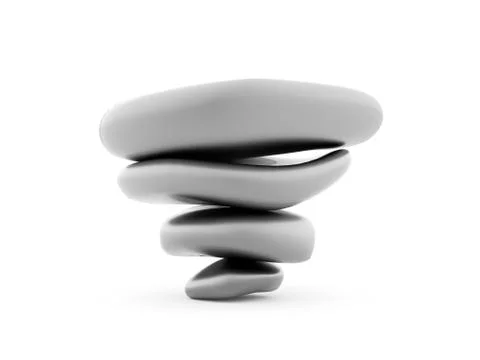 Pebbles rendered Illustrazione stock