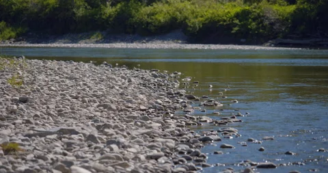 Pebbles by the river 1 Vídeo Stock 130921938