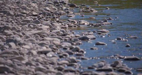 Pebbles by the river / Focus in back Stock Footage 130922465