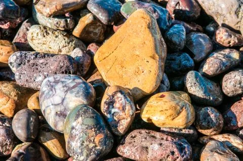 Pebbles in the shore Stock Photos