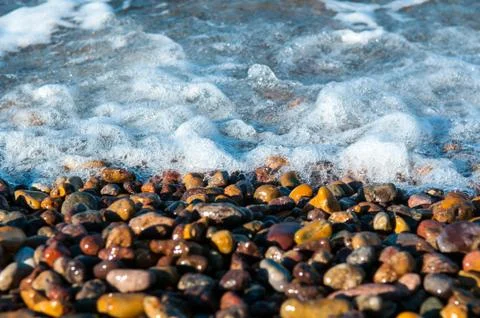 Pebbles in the shore Stock Photos