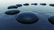 Pebbles In Water. Spa Relaxation Nature Zen Buddhism Sea Ocean Sky Reflection. Stock Footage