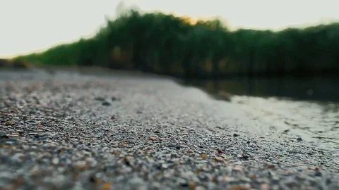 Pebbles, waves on the beach Stock Footage 74833484