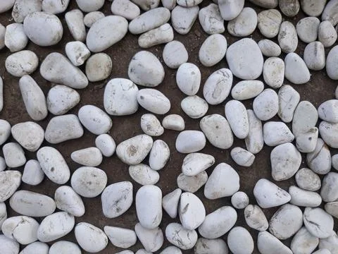Pebbles white stone home decoration template background 스톡 사진