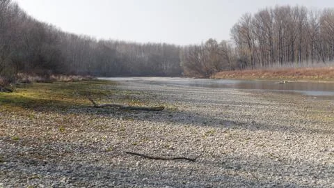 Pebbly Backwater Riverbed Stock Photos