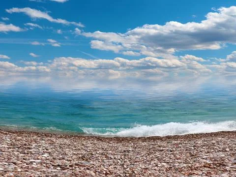 A pebbly beach Stock Photos