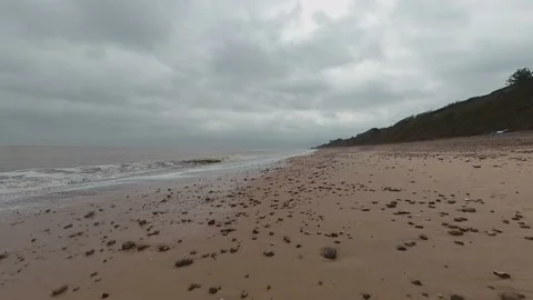 Pebbly beach on the Suffolk coast Stock-Footage 237079982