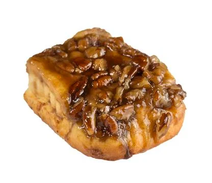 Pecan Coffee Cake on white background Stock Photos